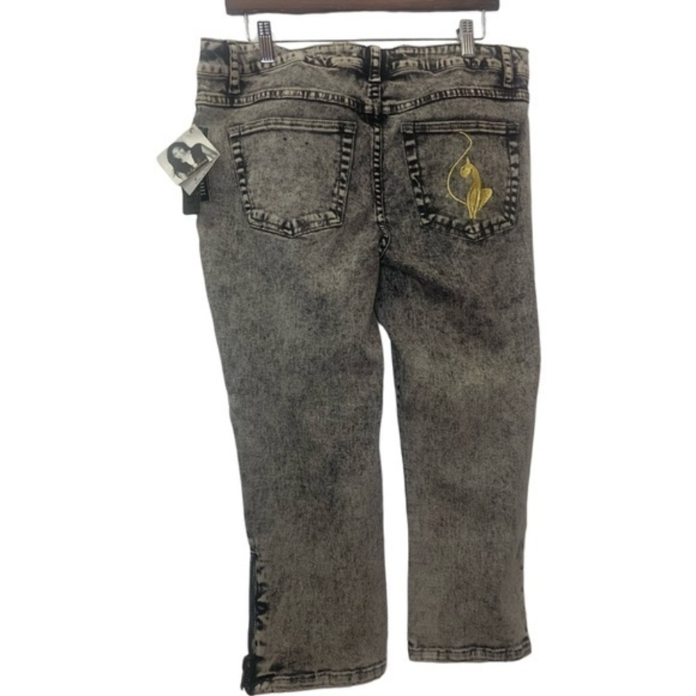 New Vintage Y2K Baby Phat Black Stone Washed Cropped Jeans Kimora Lee Simmons
